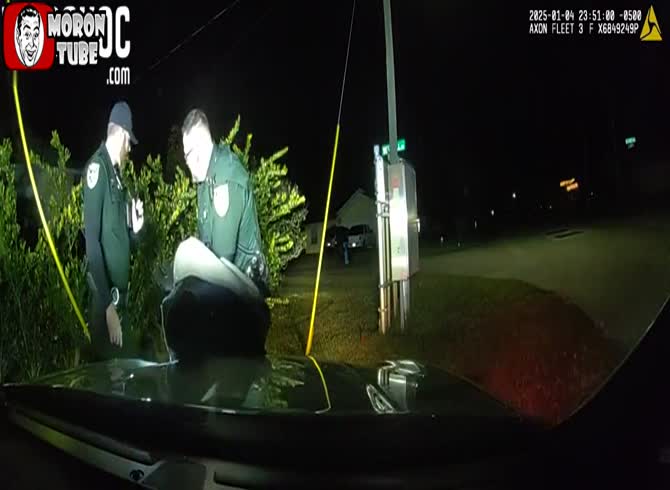 Video :A man on a bike is struck by a police officer who is trying to arrest him